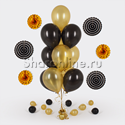 Фонтан из 10 черно-золотых шаров - изображение 1