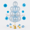 Фонтан из 10 голубых шаров металлик - изображение 1