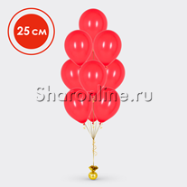 Фонтан из 10 красных матовых шариков 25 см