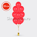 Фонтан из 10 красных матовых шариков 25 см - изображение 1