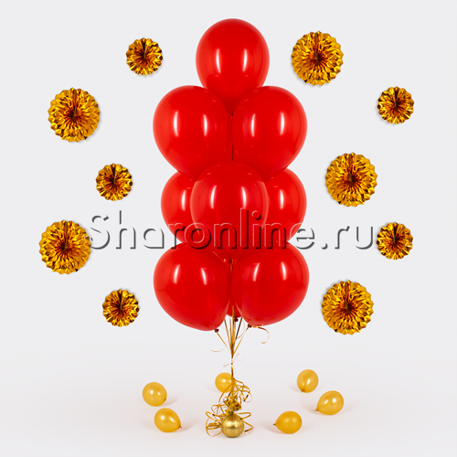 Фонтан из 10 красных шаров - изображение 1