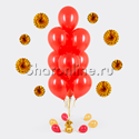 Фонтан из 10 красных шаров металлик - изображение 1