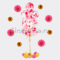 Фонтан из 10 многоцветных розовых шариков - изображение 1