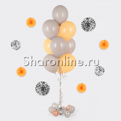 Фонтан из 10 персиково-серых шаров - изображение 1