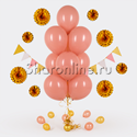 Фонтан из 10 пудрово-розовых шаров - изображение 1