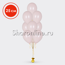 Фонтан из 10 розовых шаров "Макаронс" 25 см