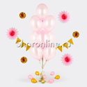 Фонтан из 10 розовых шаров металлик - изображение 1