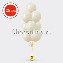 Фонтан из 10 шаров цвета слоновой кости 25 см