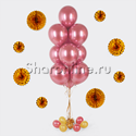 Фонтан из 10 шаров "Хром розовый" - изображение 1