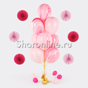 Фонтан из 10 мраморных шаров "Розово-белый" - изображение 1