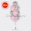 Фонтан из 10 шаров Розовая дымка 25 см - изображение 1