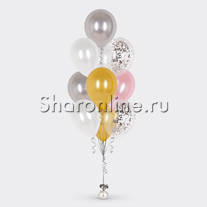 Фонтан из 10 шаров Розовые лучи