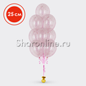 Фонтан из 10 шаров с голографическим малиновым конфетти 25 см - изображение 1