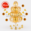 Фонтан из 10 шаров с квадратным золотым конфетти 25 см - изображение 1