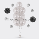 Фонтан из 10 шаров с серебряным конфетти в виде хлопьев - изображение 1