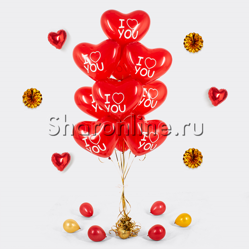 Фонтан из 10 шаров сердечек эксклюзив - изображение 1