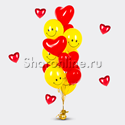 Фонтан из 10 шаров "Смайлики и сердечки" - изображение 1
