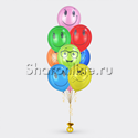 Фонтан из 10 шаров "Смайлы ассорти" - изображение 1