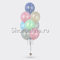 Фонтан из 10 шаров "Снежинки"