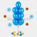 Фонтан из 10 синих шаров металлик - изображение 1