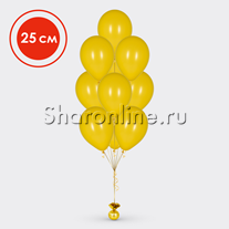 Фонтан из 10 желтых матовых шариков 25 см