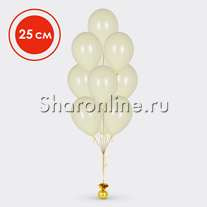 Фонтан из 10  желтых шаров "Макаронс" 25 см
