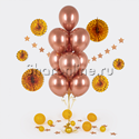 Фонтан из 10 шаров "Хром розовое золото" - изображение 1