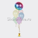 Фонтан из шаров мини "Happy Birthday" макаронс - изображение 1