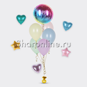 Фонтан-мини из шаров "Happy Birthday" макаронс - изображение 1