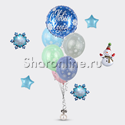 Фонтан-мини из шаров "С новым годом!" снежинки - изображение 1
