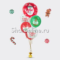 Фонтан-мини из шаров "Снеговик"