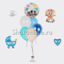 Фонтан-мини из шаров "Ура! Мальчик!" - изображение 1