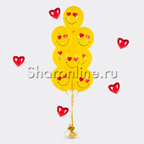 Фонтан шариков "Смайлы влюбленные"