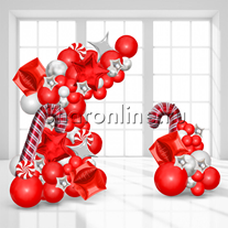 Фотозона из шаров "Новогодняя карамель"