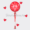 Гигантский шар красный "Happy Valentine`s Day !" - изображение 1