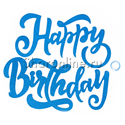 Гирлянда "Happy Birthday" синяя элегантный шрифт 100 см - изображение 1