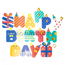 Гирлянда "Happy Birthday" веселые буквы 180 см