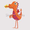 Ходячая Фигура "Маленький дракон" оранжевый 104 см - изображение 1
