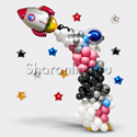 Инсталляция из шаров "Космическая ракета" - изображение 1