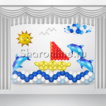 Композиция из шаров "Алые паруса"