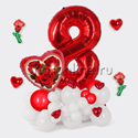 Композиция из шаров "Букет роз" с цифрой - изображение 1