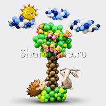 Композиция из шаров "Дерево желаний в облаках"