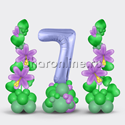 Композиция из шаров "Дивные цветы" с цифрой - изображение 1