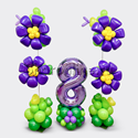 Композиция из шаров "Дивные цветы" с цифрой - изображение 1