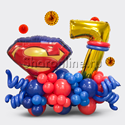 Композиция из шаров "Эмблема Супермена" с цифрой - изображение 1