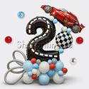 Композиция из шаров "Гоночная машина" с цифрой - изображение 1