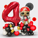 Композиция из шаров "Кукла Модная подружка" с цифрой - изображение 1