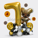 Композиция из шаров "Кукла Сияющая королева" с цифрой - изображение 1