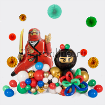 Композиция из шаров "Лего Ниндзяго" красный