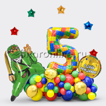 Композиция из шаров "Ллойд-золотая сила" с цифрой